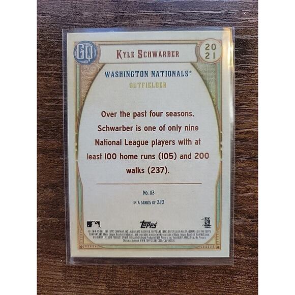 Kyle Schwarber 2021 Topps Gypsy Queen GQ #113 - Washington Nationals - MLB - Picture 2 of 2
